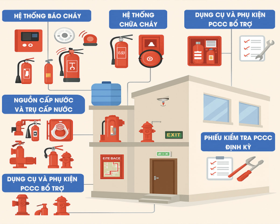 Hướng dẫn trang bị và bố trí bộ thiết bị PCCC cơ bản cho văn phòng.