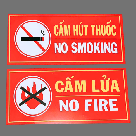 Bảng Cấm thuốc, Cấm lửa bằng Tôn - PCCC