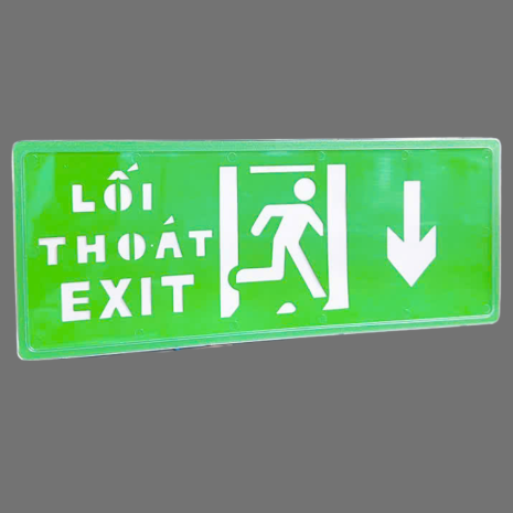 Đèn Exit hướng xuống bằng Mica - 1 mặt