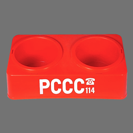 Kệ nhựa đôi đựng bình chữa cháy - có vách ngăn PCCC