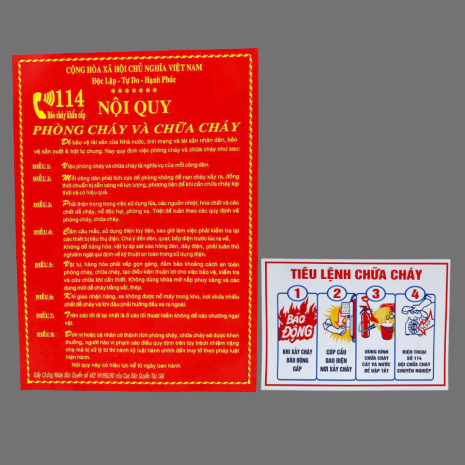 Bảng Nội quy - Tiêu lệnh bằng Tôn - PCCC