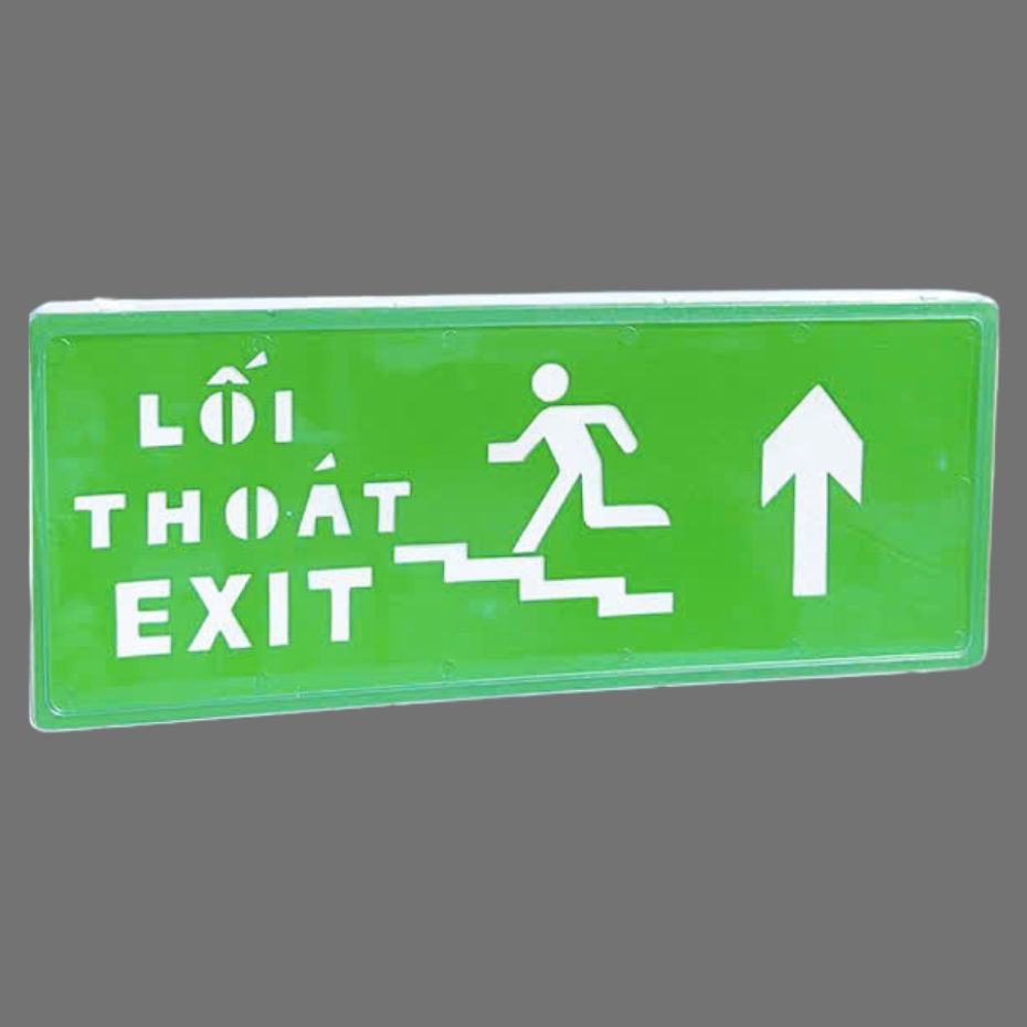 Đèn Exit cầu thang hướng lên bằng Mica - 1 mặt