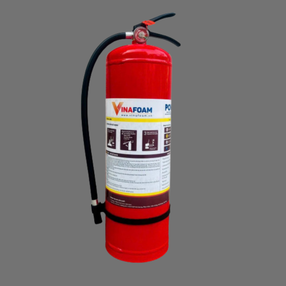 Bình chữa cháy bột ABC 8kg VinaFoam có kiểm định.