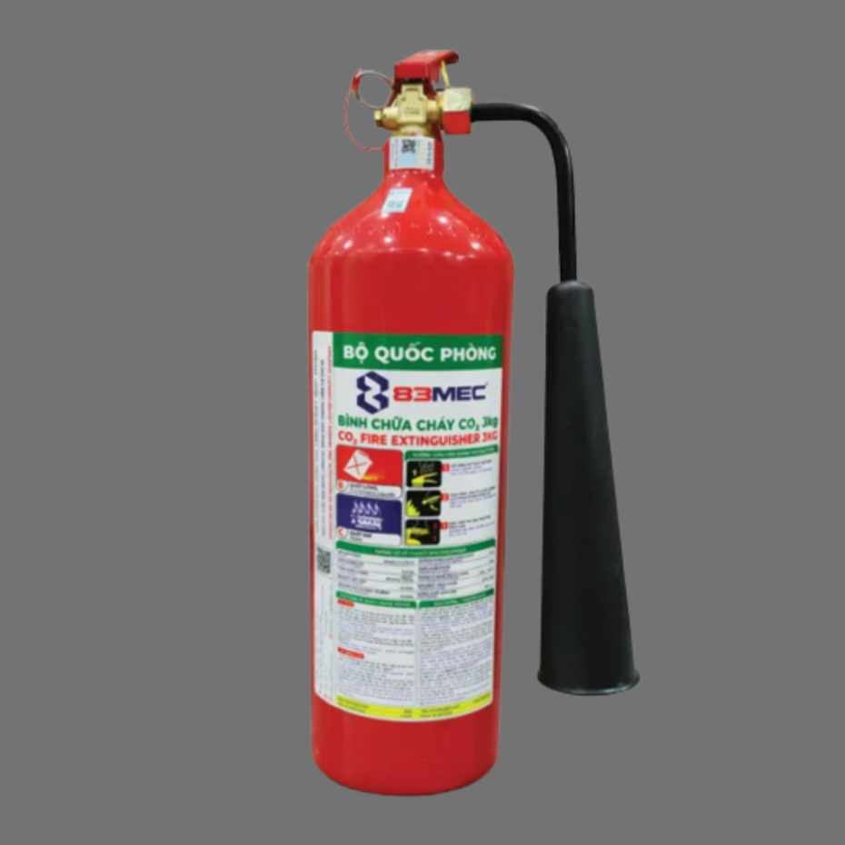 Bình chữa cháy khí CO2 3kg 83MEC/BQP có kiểm định.
