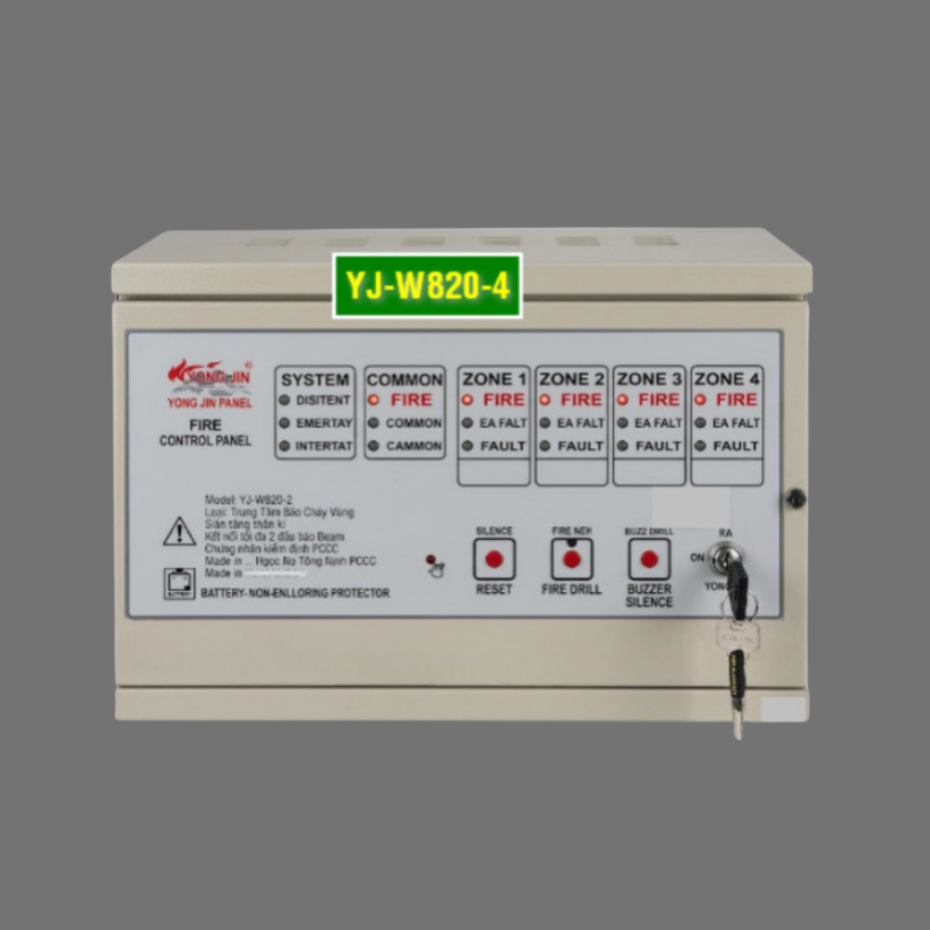 Trung tâm báo cháy 4 kênh Yongjin YJ-W820-4 kết nối đầu báo Beam