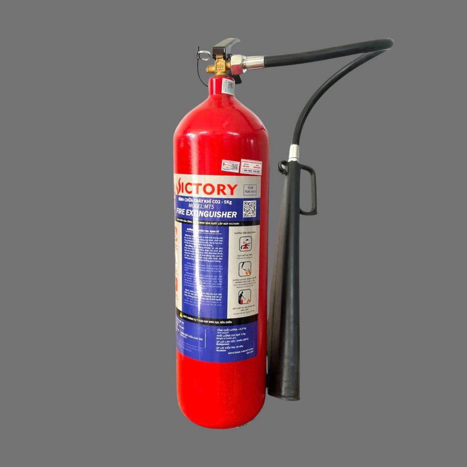 Bình chữa cháy khí CO2 5kg Victory có kiểm định.