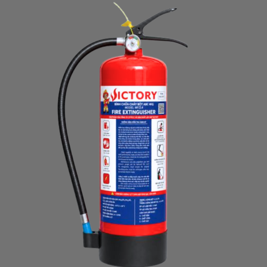 Bình chữa cháy bột ABC 4Kg – Victory (Tem kiểm định)