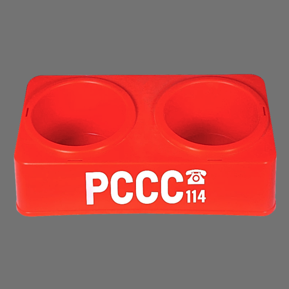 Kệ nhựa đôi đựng bình chữa cháy - có vách ngăn PCCC